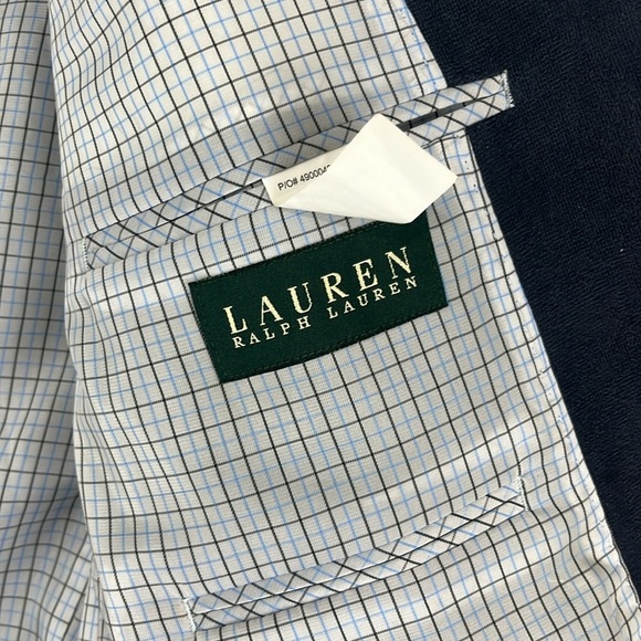 Ralph Lauren Blue Suede-Look Men's Two-Button Sport Coat - Picture 8 of 13